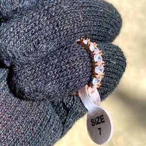 Woman’s rose gold diamond Cz ring